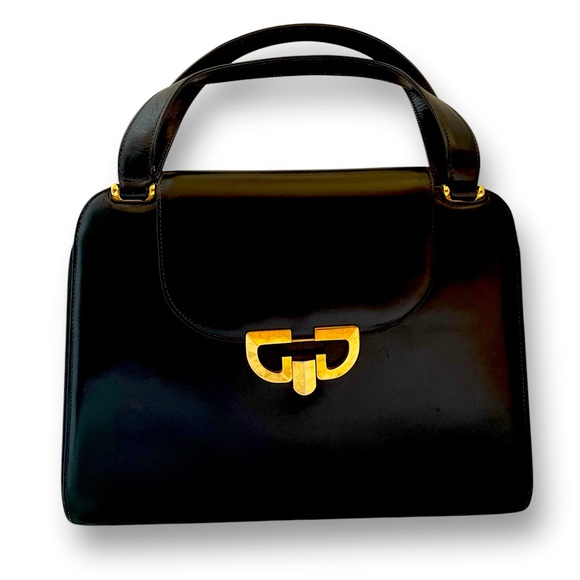 Gucci Handbags - GUCCI Rare! Top Handle leather large Vintage Bag
